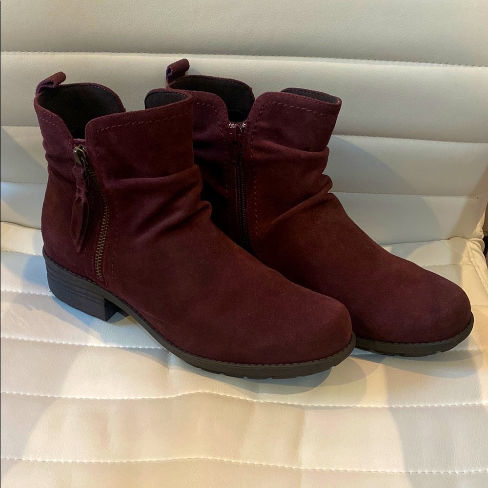 Women's Burgundy Ankle Boots by ABEO